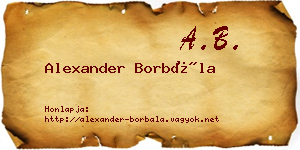 Alexander Borbála névjegykártya