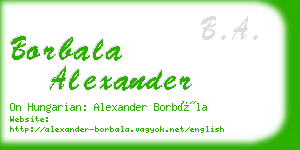 borbala alexander business card